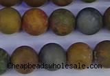 CAG9284 15.5 inches 12mm round matte ocean jasper beads wholesale