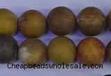 CAG9285 15.5 inches 14mm round matte ocean jasper beads wholesale