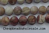 CAG9291 15.5 inches 6mm round matte Mexican crazy lace agate beads