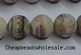 CAG9294 15.5 inches 12mm round matte Mexican crazy lace agate beads