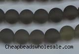 CAG9312 15.5 inches 8mm round matte grey agate beads wholesale