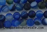 CAG9331 15.5 inches 6mm round matte line agate beads wholesale