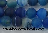 CAG9332 15.5 inches 8mm round matte line agate beads wholesale