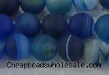 CAG9333 15.5 inches 10mm round matte line agate beads wholesale