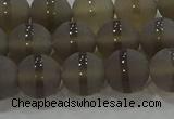 CAG9345 15.5 inches 10mm round matte grey agate beads wholesale