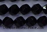 CAG9352 15.5 inches 8mm faceted nuggets black agate beads