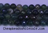 CAG9360 15.5 inches 4mm faceted round moss agate beads wholesale