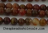 CAG9390 15.5 inches 4mm round red moss agate beads wholesale