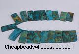 CAG9417 Top drilled 20*35mm - 20*45mm rectangle ocean agate beads