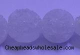 CAG9430 7.5 inches 14mm coin white plated druzy agate beads