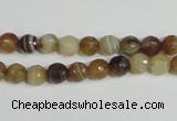 CAG944 16 inches 6mm faceted round madagascar agate gemstone beads