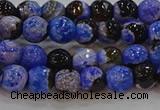 CAG9461 15.5 inches 6mm faceted round fire crackle agate beads