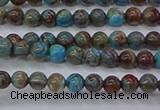 CAG9470 15.5 inches 3mm round blue crazy lace agate beads