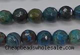 CAG9481 15.5 inches 6mm faceted round blue crazy lace agate beads