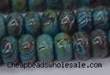 CAG9501 15.5 inches 6*10mm rondelle blue crazy lace agate beads