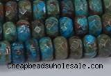 CAG9504 15.5 inches 5*8mm faceted rondelle blue crazy lace agate beads