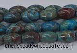 CAG9510 15.5 inches 5*8mm rice blue crazy lace agate beads