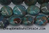 CAG9514 15.5 inches 12mm flat round blue crazy lace agate beads