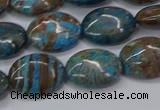 CAG9521 15.5 inches 12*16mm oval blue crazy lace agate beads