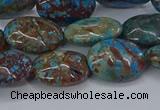 CAG9522 15.5 inches 13*18mm oval blue crazy lace agate beads