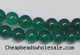 CAG954 15.5 inches 8mm round green agate gemstone beads wholesale