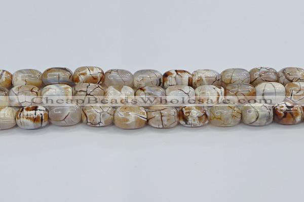 CAG9540 15.5 inches 13*18mm drum dragon veins agate beads