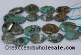 CAG9553 15.5 inches 25*35mm - 30*45mm freeform ocean agate beads