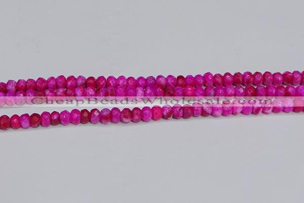 CAG9574 15.5 inches 4*6mm faceted rondelle crazy lace agate beads