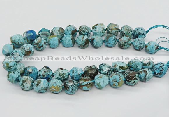 CAG9612 15.5 inches 14*16mm - 15*18mm faceted nuggets ocean agate beads