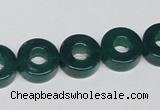 CAG964 15.5 inches 13mm donut green agate gemstone beads wholesale