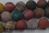 CAG9667 15.5 inches 8mm round matte ocean agate beads wholesale