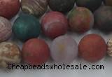 CAG9668 15.5 inches 10mm round matte ocean agate beads wholesale