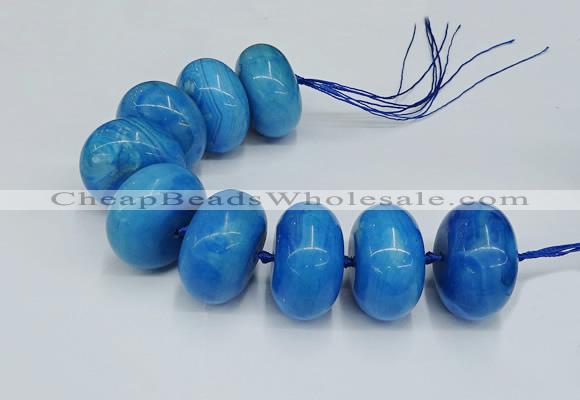 CAG9684 7.5 inches 20*35mm rondelle agate gemstone beads