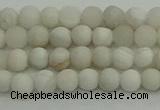 CAG9700 15.5 inches 4mm round matte grey agate beads wholesale