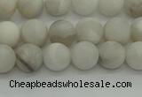 CAG9701 15.5 inches 6mm round matte grey agate beads wholesale