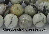 CAG9734 15.5 inches 12mm round black & white agate beads wholesale