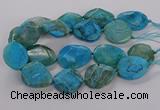 CAG9757 15.5 inches 30*35mm - 35*45mm faceted freeform agate beads