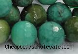 CAG976 15.5 inches 20mm faceted round green grass agate gemstone beads