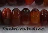 CAG9766 15.5 inches 8*16mm faceted rondelle agate gemstone beads