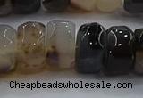 CAG9775 15.5 inches 8*16mm faceted rondelle agate gemstone beads