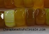 CAG9777 15.5 inches 8*16mm faceted rondelle agate gemstone beads