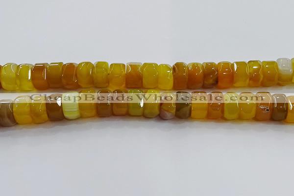 CAG9777 15.5 inches 8*16mm faceted rondelle agate gemstone beads