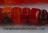 CAG9781 15.5 inches 8*16mm faceted rondelle agate gemstone beads