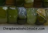 CAG9786 15.5 inches 8*16mm faceted rondelle agate gemstone beads