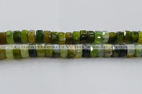 CAG9786 15.5 inches 8*16mm faceted rondelle agate gemstone beads