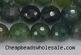 CAG9826 15.5 inches 10mm faceted round moss agate beads