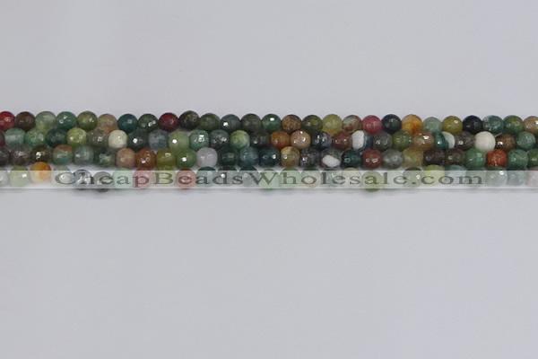 CAG9830 15.5 inches 4mm faceted round Indian agate beads