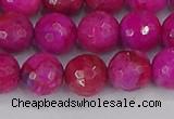 CAG9878 15.5 inches 10mm faceted round fuchsia crazy lace agate beads