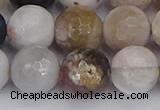 CAG9900 15.5 inches 12mm faceted round parrel dendrite agate beads