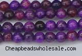 CAG9917 15.5 inches 4mm round purple crazy lace agate beads